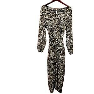 June & Hudson Leopard Print Jumpsuit. XL